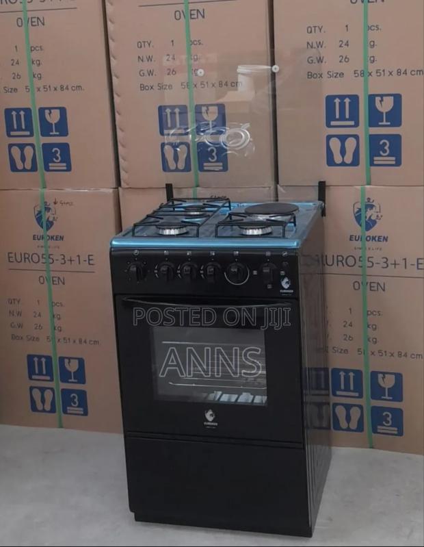 50 by 55 Euroken Standing Cooker With Electric Oven Burner.
