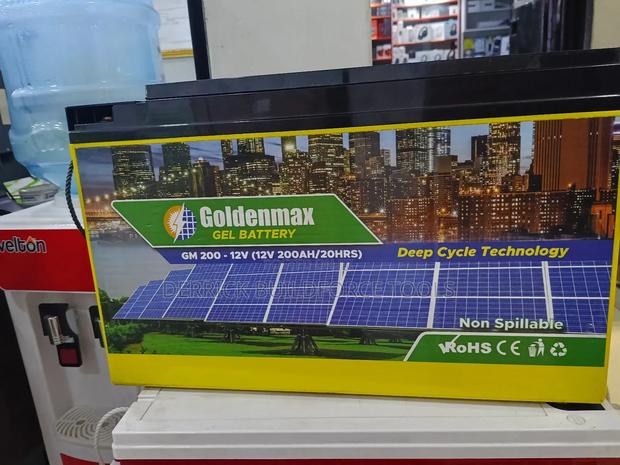 Goldenmax 200ah 12v Gel Deep Cycle Slim Battery - main view