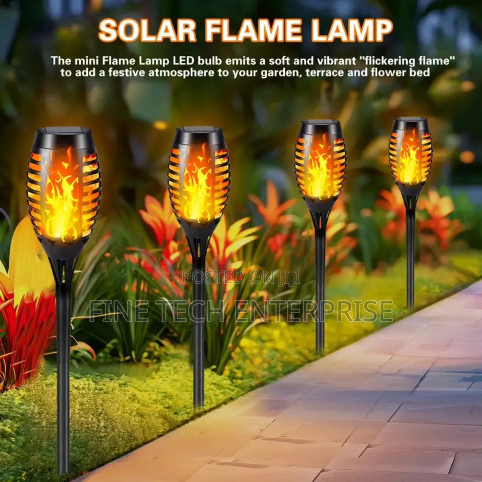Solar Powered Flame Garden Light