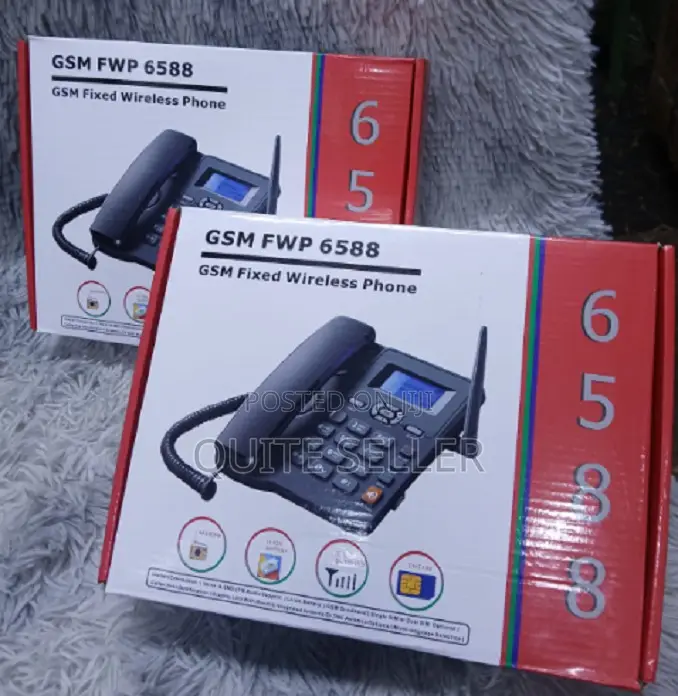 GSM Fixed Landline Wireless Desktop Phone Ets 6588 With Redial Button