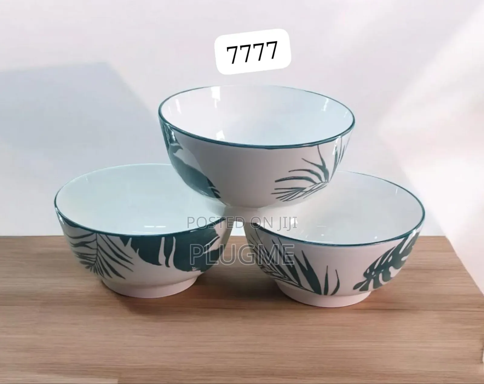 6pcs Set White Blue Ceramic Soup Bowl