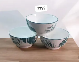 6pcs Set White Blue Ceramic Soup Bowl