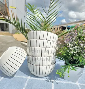 6pcs Set White Black Bowls