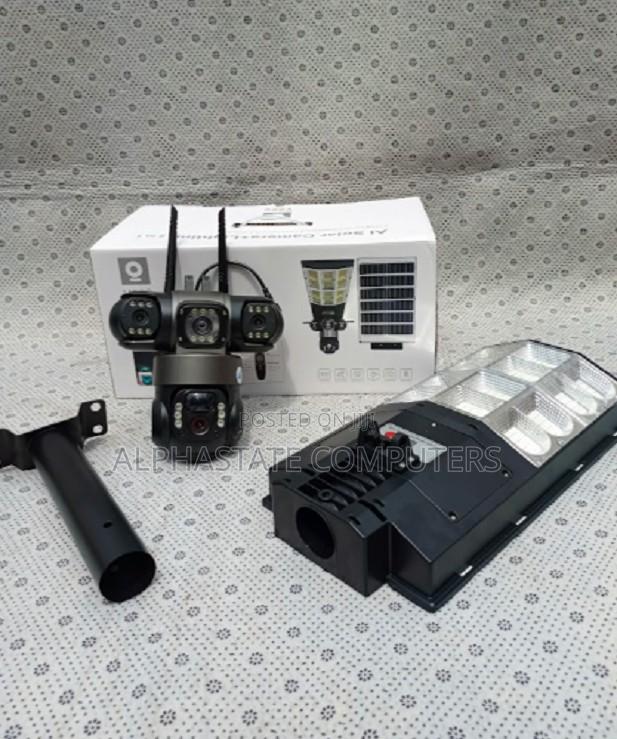 Triple Len V380 4g 6mp Solar Street Light CCTV Camera Outdoo