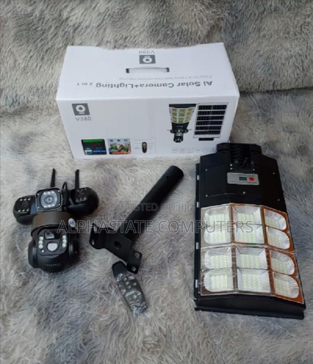V380 Pro Solar Street Light PTZ Flood Light 4g Camera 180w