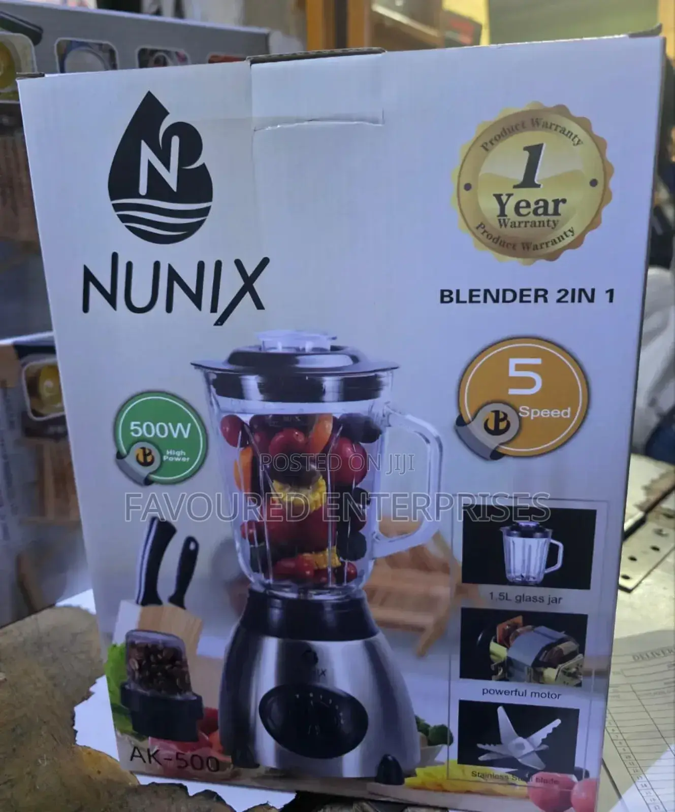 2 in 1 Blender Nunnix 
500watts 
Glassjur
For Hot