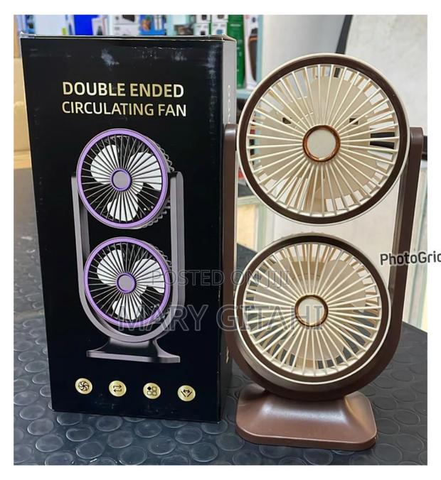 Hurricane Rechargeable 360 Dual Head Desktop Cooling Fan