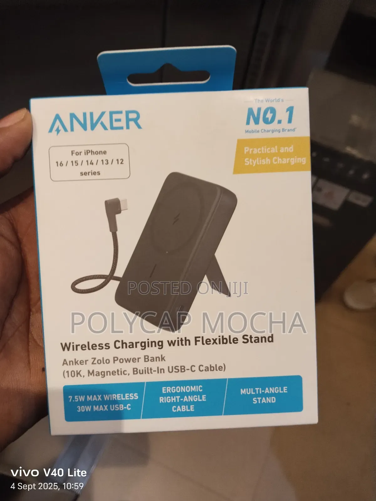Anker Zolo Wireless Charging Power Bank With Flexible Stand