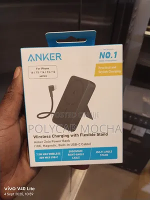 Anker Zolo Wireless Charging Power Bank With Flexible Stand