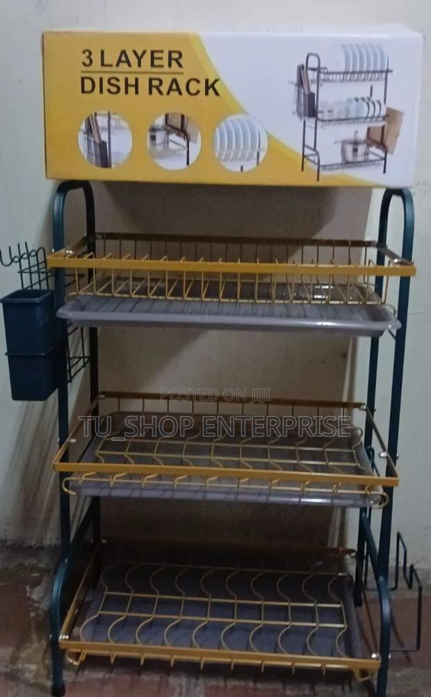 Dvanced 3tier Dishrack Black and Gold