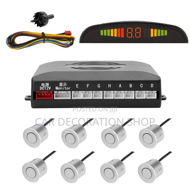 8pc White or Universal Front and Rear Bumper Parking Sensors