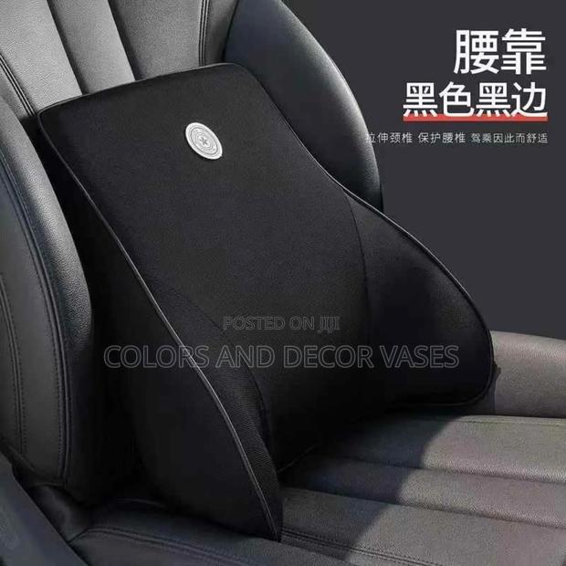 Black Lumbar Support Pillow for Car Seats or Office Chairs - main view