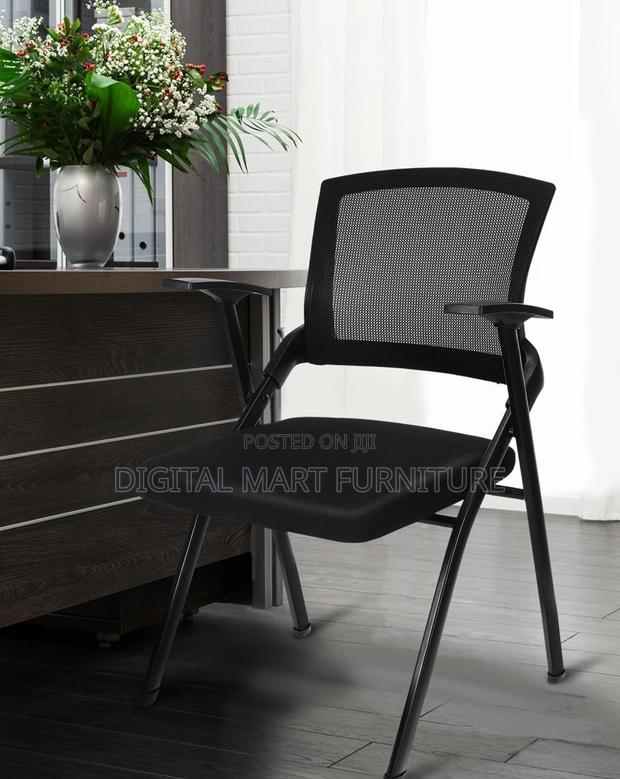 Office Chair: Folding Black Office Chair With Arms