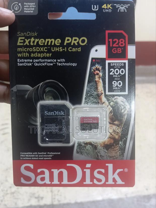 Sandisk Extreme Pro 128gb Micro Sd Card With Adapter - main view