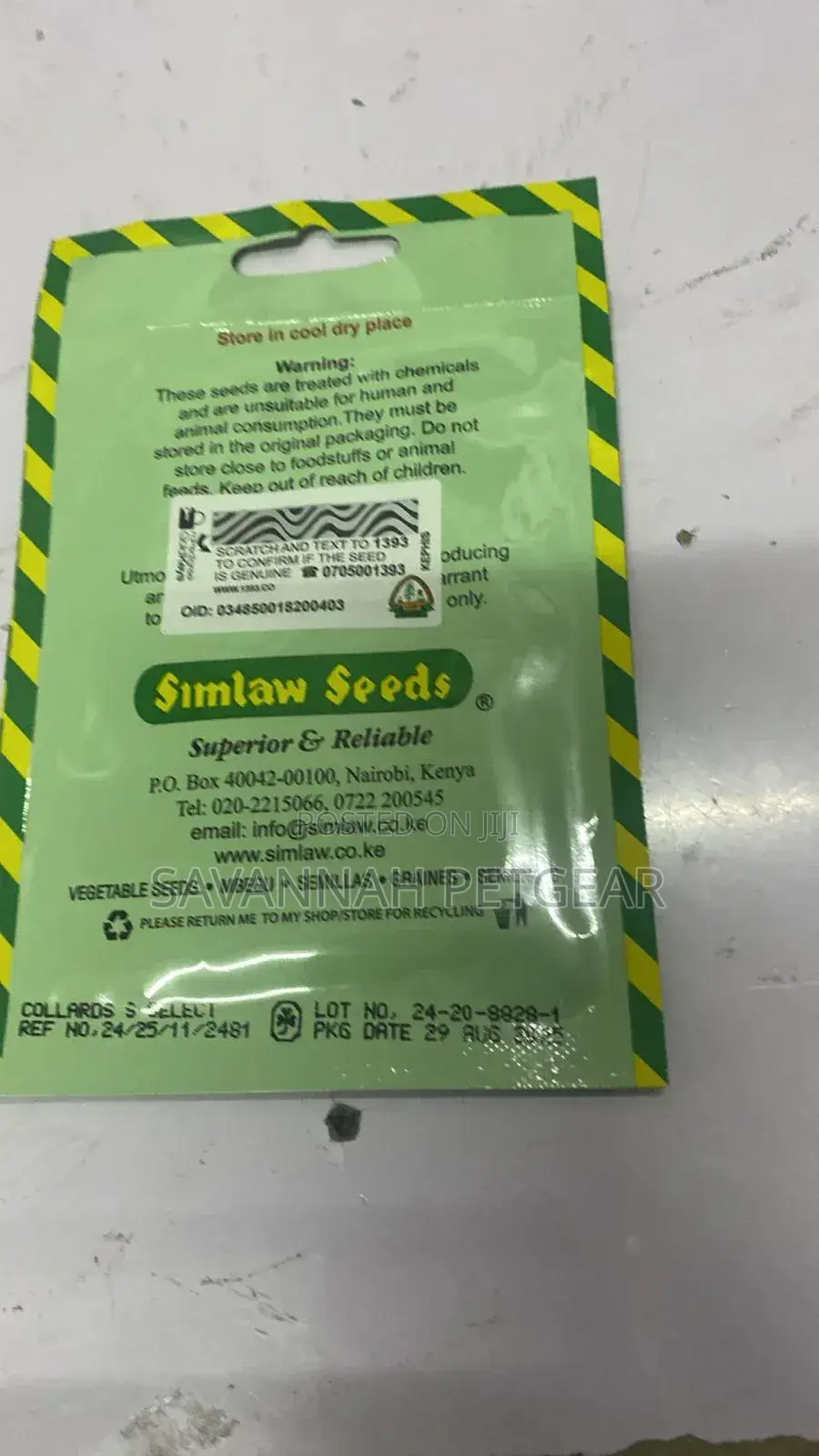 Simlaw Seeds for Collards "Sukuma Wiki (Simlaw Select)" Variety -10gm