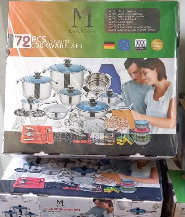 72pcs Marwaa Cookware Set Price Drop,