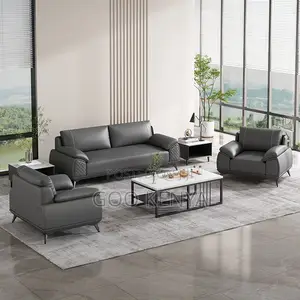 Office Sofa; Office Leather Sofa Set With Ergonomic Design