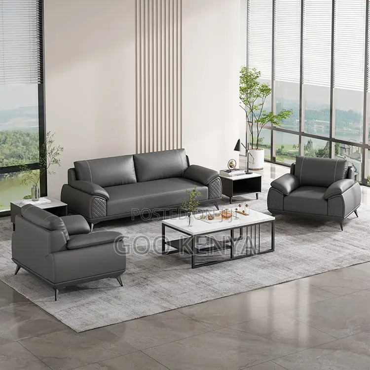 Office Sofa; Office Leather Sofa Set With Ergonomic Design