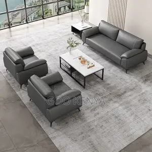 Office Sofa; Office Leather Sofa Set With Ergonomic Design