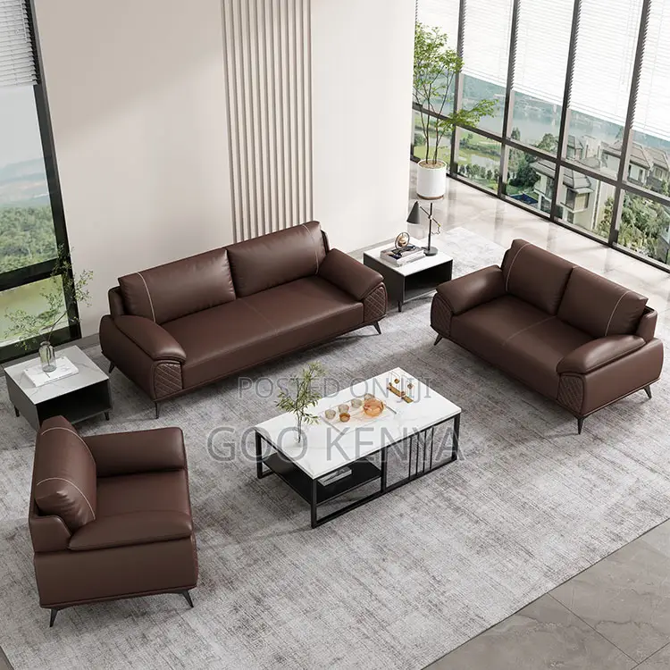 Office Sofa; Office Leather Sofa Set With Ergonomic Design
