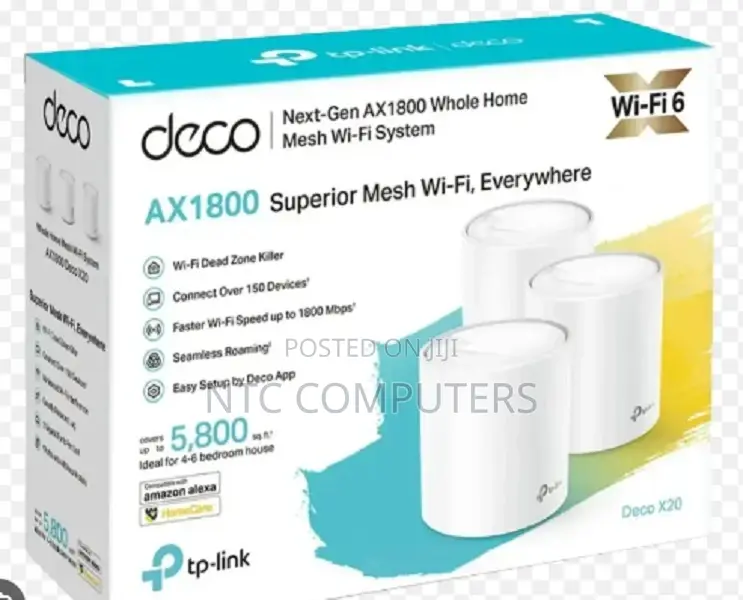 Tp-Link Deco X20 Ax1800 Whole Home Mesh Wifi 6 System (3 Pack)