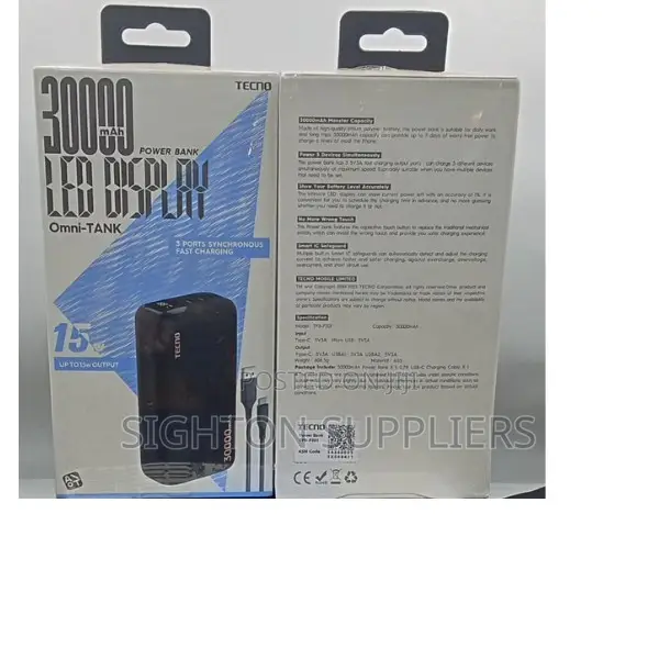 Tecno Powerbank 30000mah