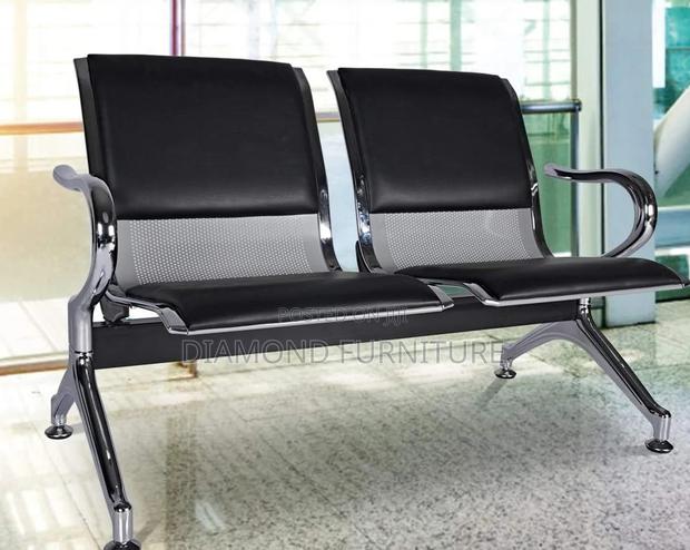 Office Furniture; (2-Seater) Lobby Chair With Chrome--Plated Frame