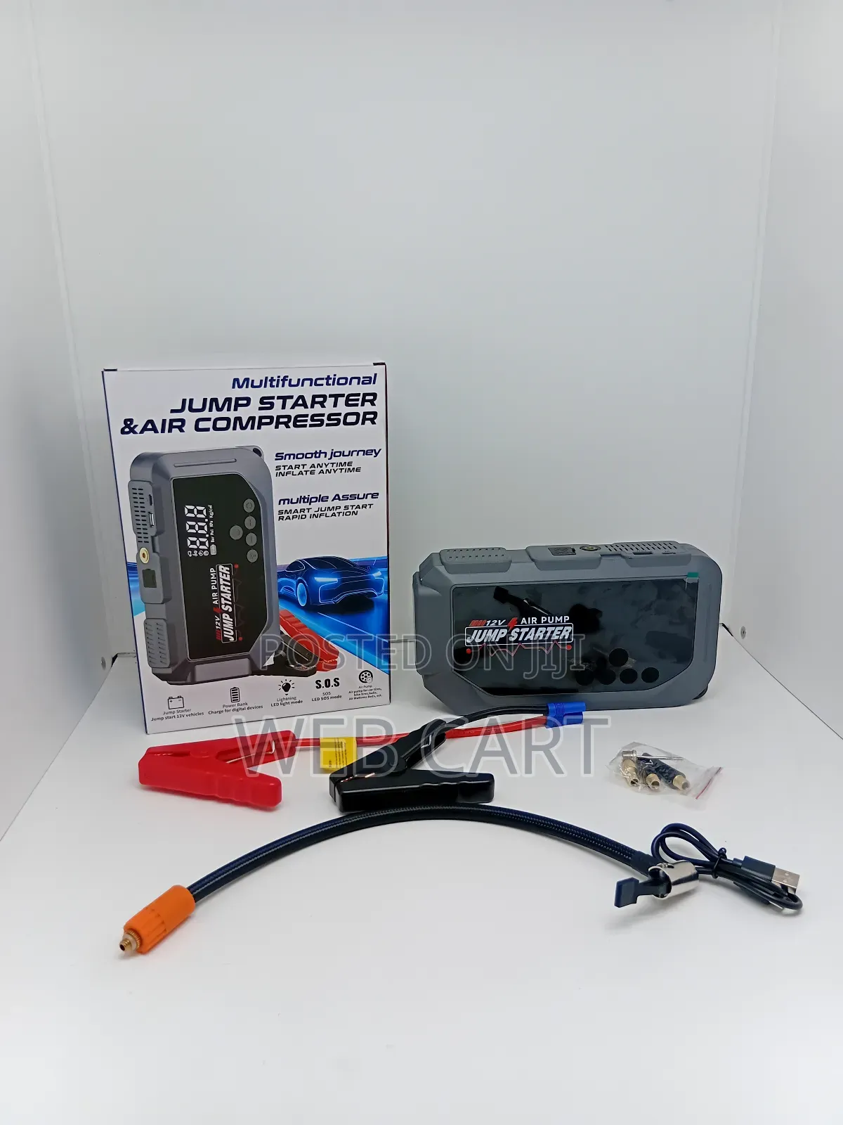 Digital Jump Starter With Tire Inflator – High Performance 12v