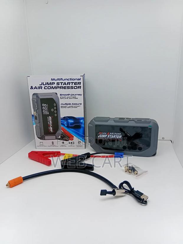 Powerful Digital Battery Booster With Air Compressor – Car Emergency - main view