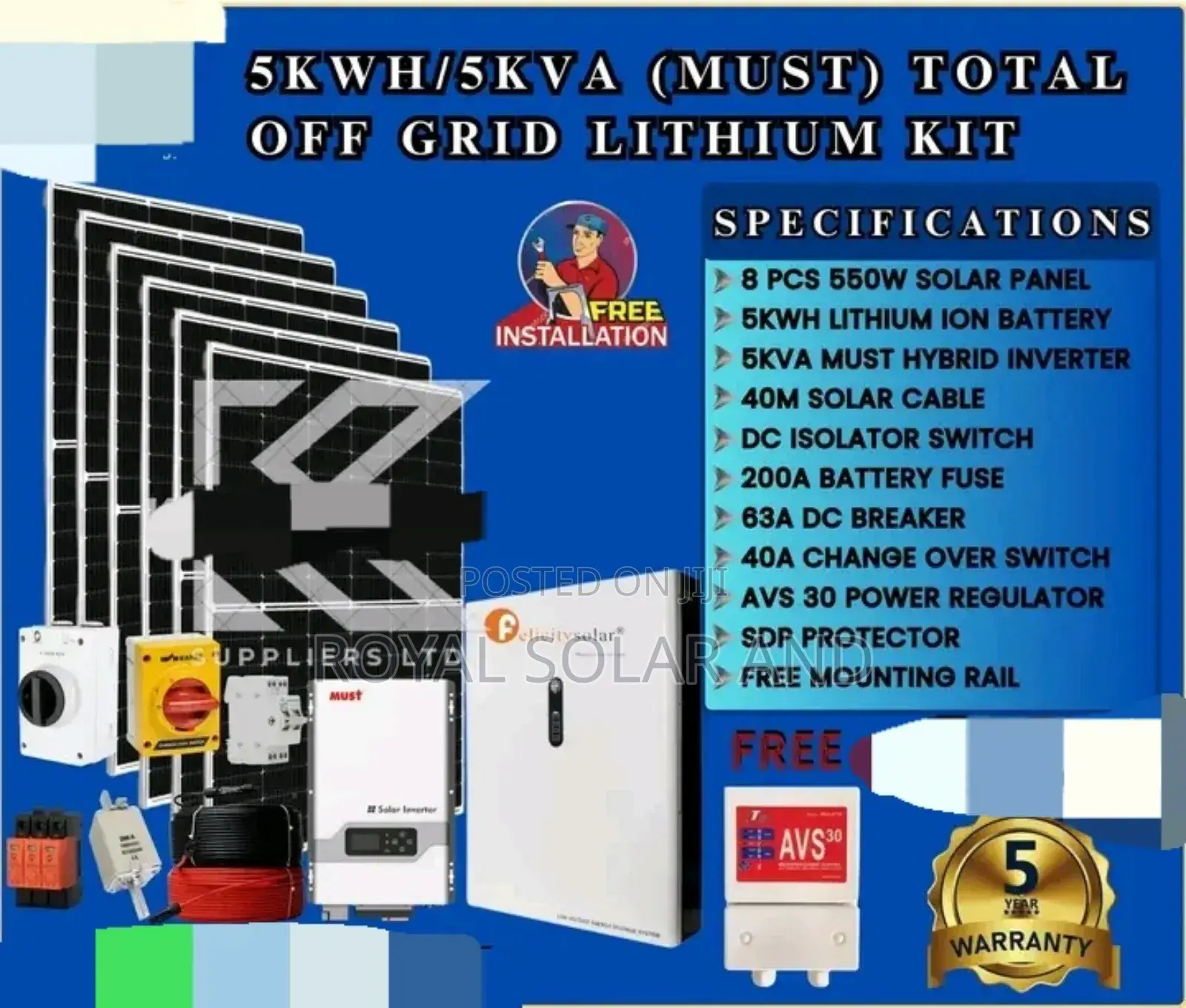 5kw Off Grid Lithium Solar Fullkit