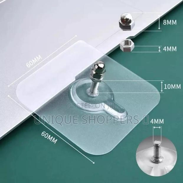 10pcs Strong Adhesive Seamless Sticky Wall Hook With Screw* - thumbnail 5