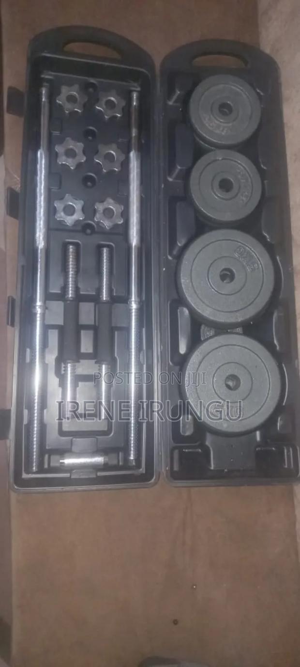 York 50kgs Dumbbells Grey 50kgs Set. - main view