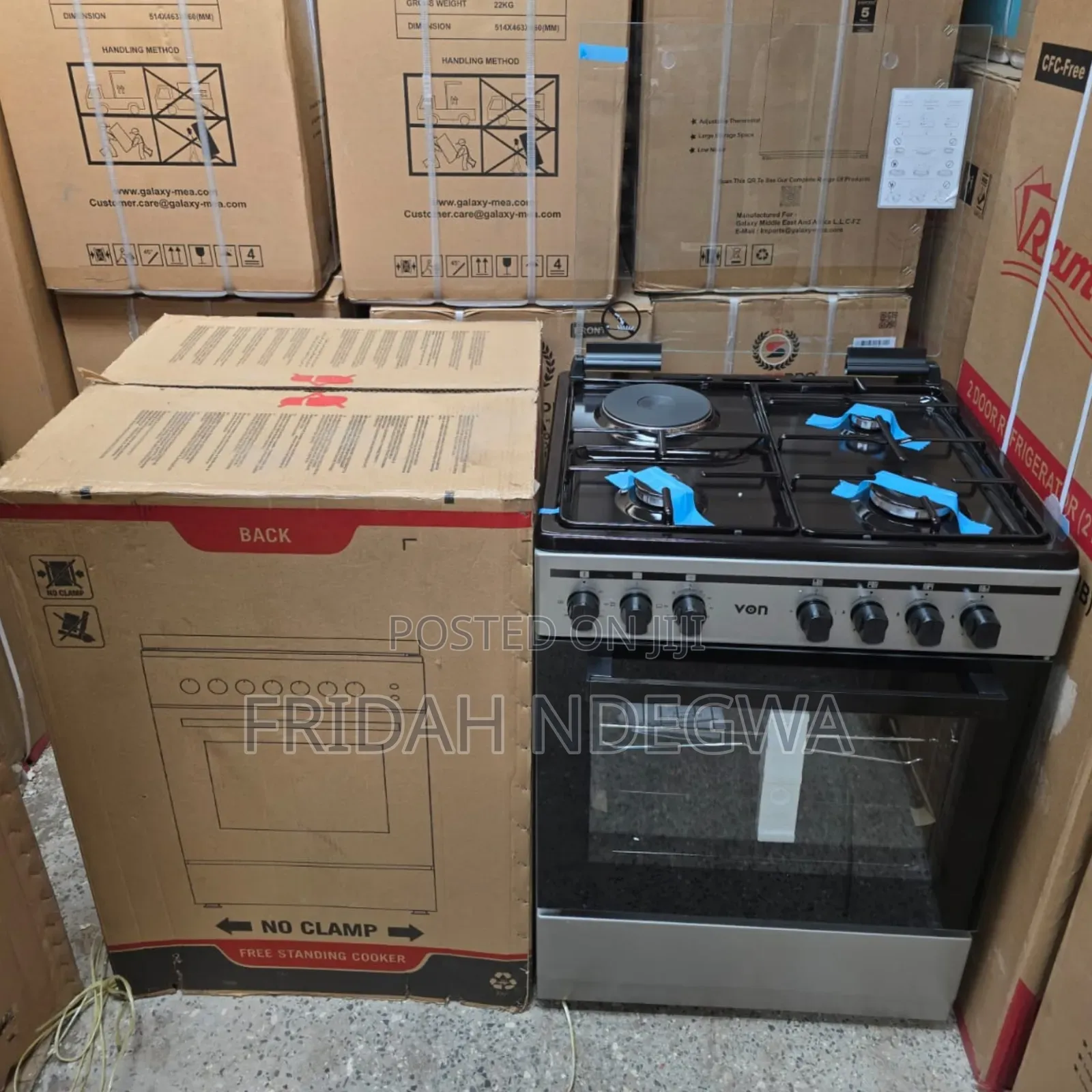 60*60 Von Cooker 3 Gas + 1 Electric  Standing Cooker