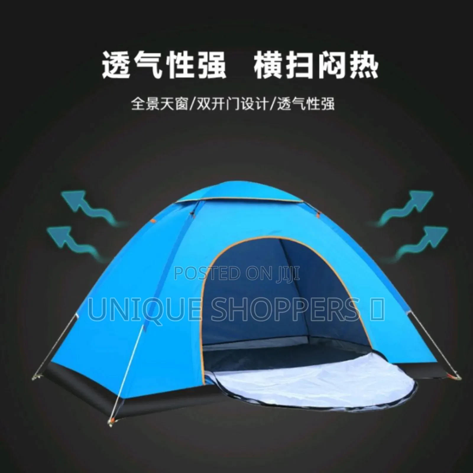 Foldable Camping Tent Cm 3-4 People Moisture-Proof Mat