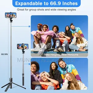 1.7m Selfie Stick Tripod With Fill Light, Bluetooth Remote Control