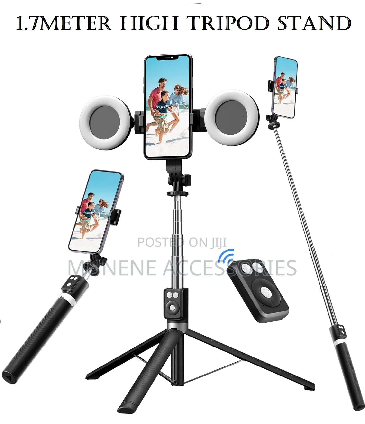 1.7m Selfie Stick Tripod With Fill Light, Bluetooth Remote Control