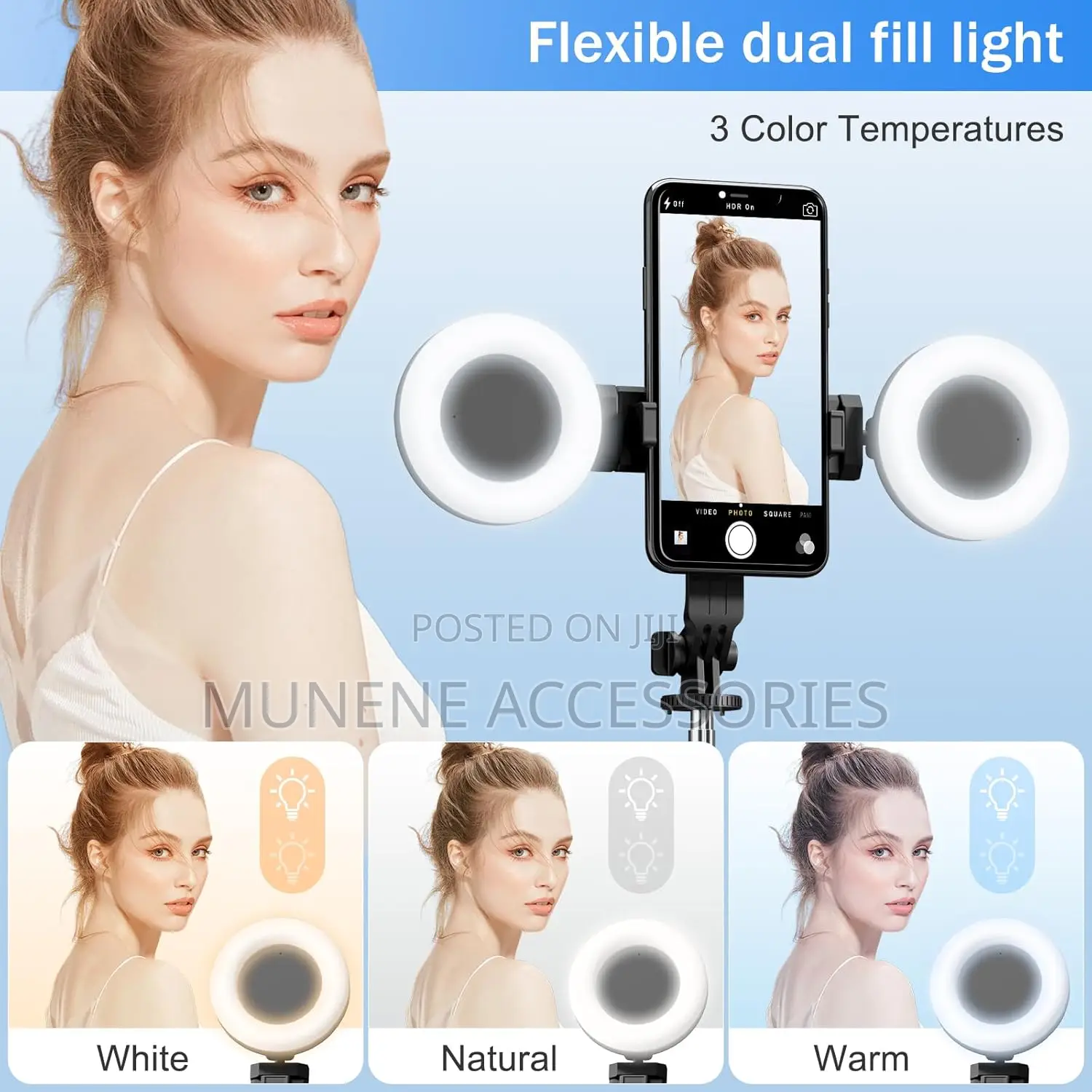1.7m Selfie Stick Tripod With Fill Light, Bluetooth Remote Control