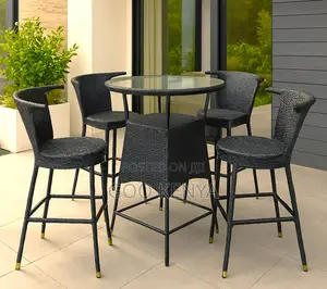 Bar Set; Modern Outdoor Wicker Bistro Bar Set