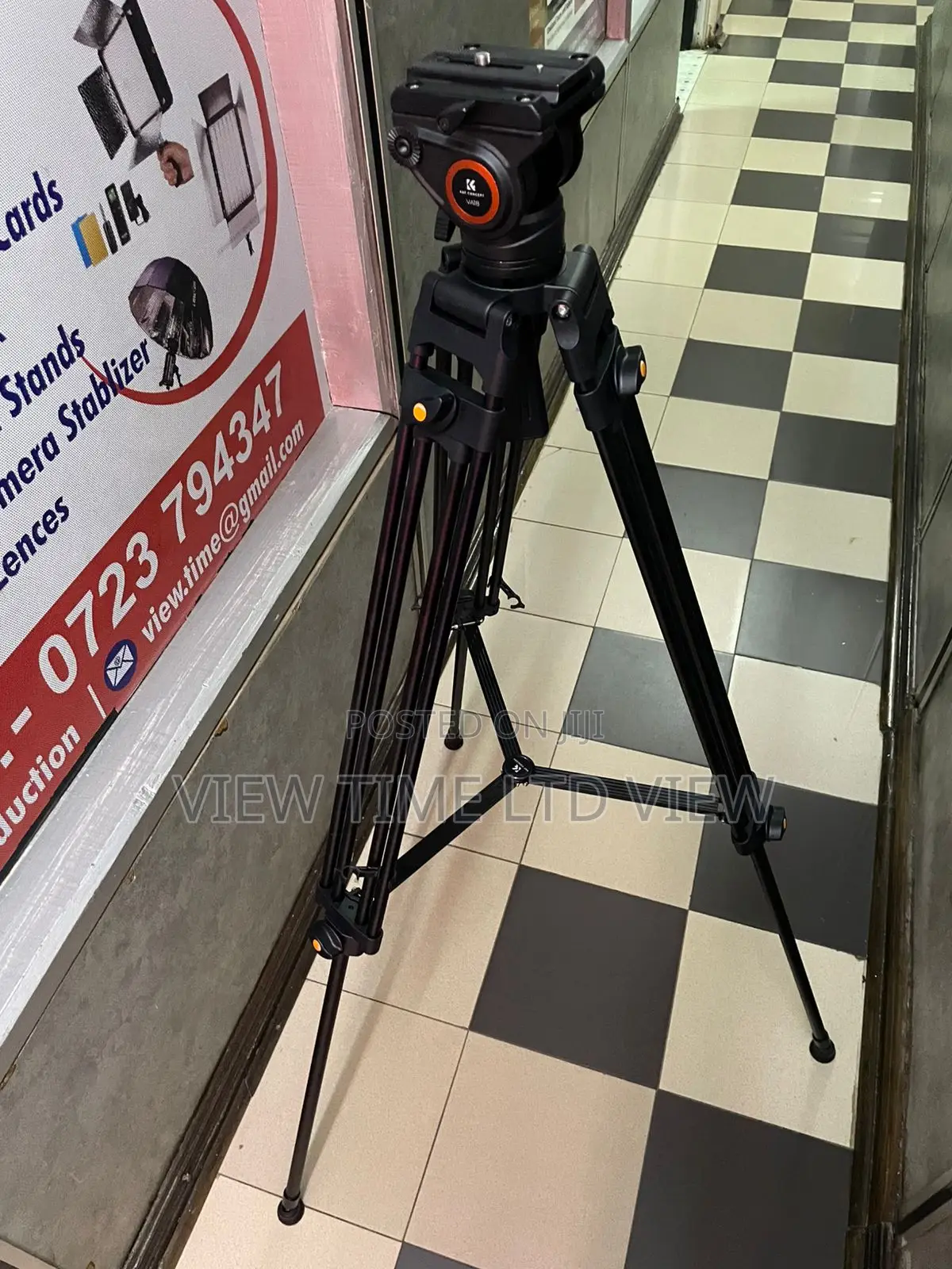 K F Concept 1.8 M Heavy-Duty Aluminum Video Tripod With Va18 + Vh081