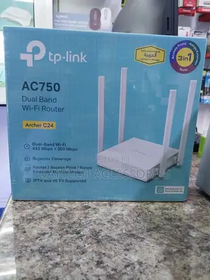 Tp-Link Ac750 Dual Band Wi-Fi Router, Model Archer C24.