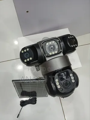Triple Screen Wifi Colored Night Vision V380 Ptzsolar CCTV Camera
