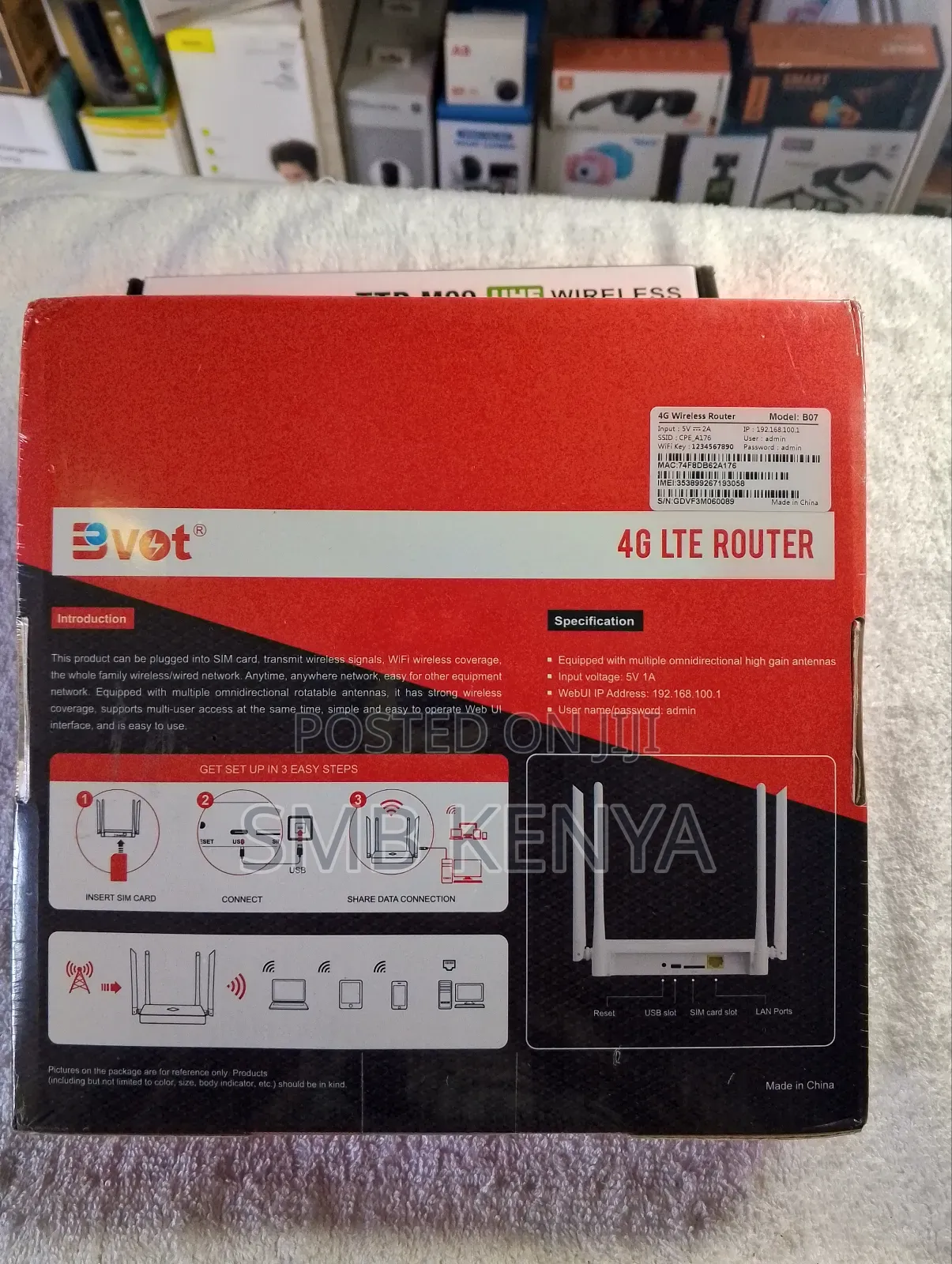 Bvot B07 4g Lte 300mbps 4 Antennas Simcard Router