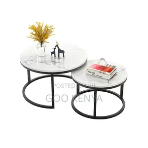 Coffee Table Set; Luxury Marble-Style Coffee Table Set
