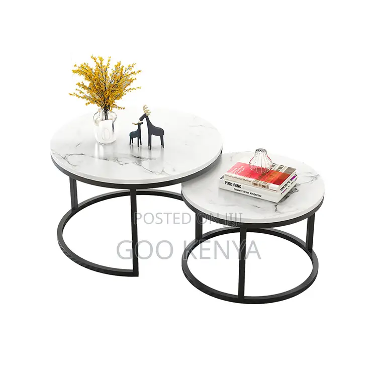 Coffee Table Set; Luxury Marble-Style Coffee Table Set