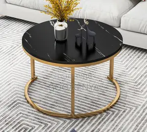 Coffee Table Set; Luxury Marble-Style Coffee Table Set