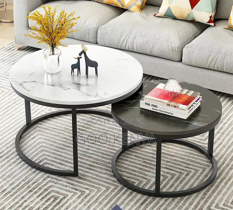 Coffee Table Set; Luxury Marble-Style Coffee Table Set