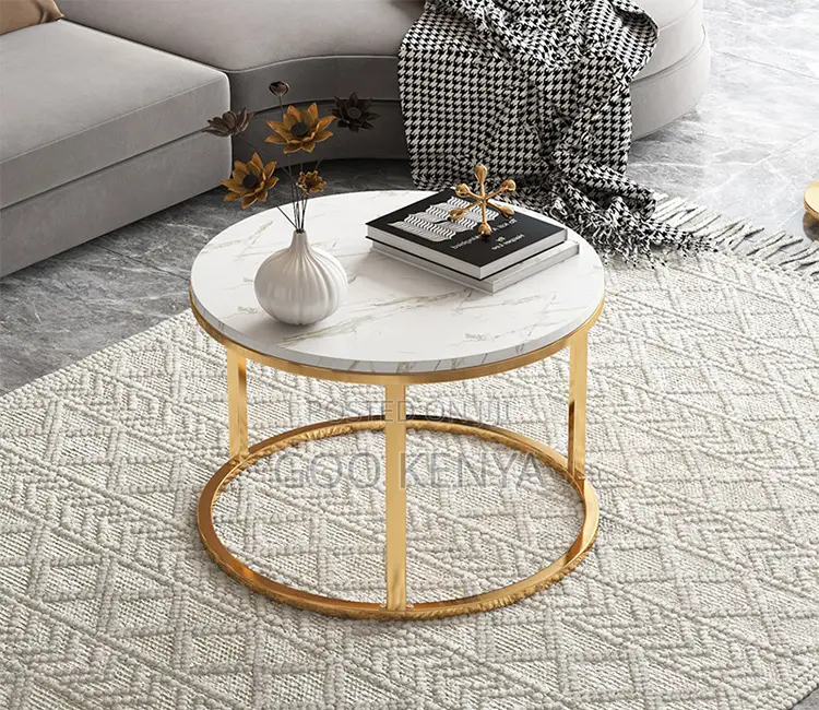 Coffee Table Set; Luxury Marble-Style Coffee Table Set