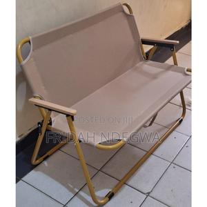 ,Portable Double Seat Camping Chair With Wood Armrest
