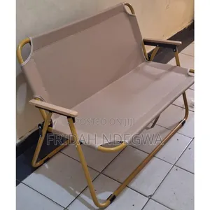 ,Portable Double Seat Camping Chair With Wood Armrest