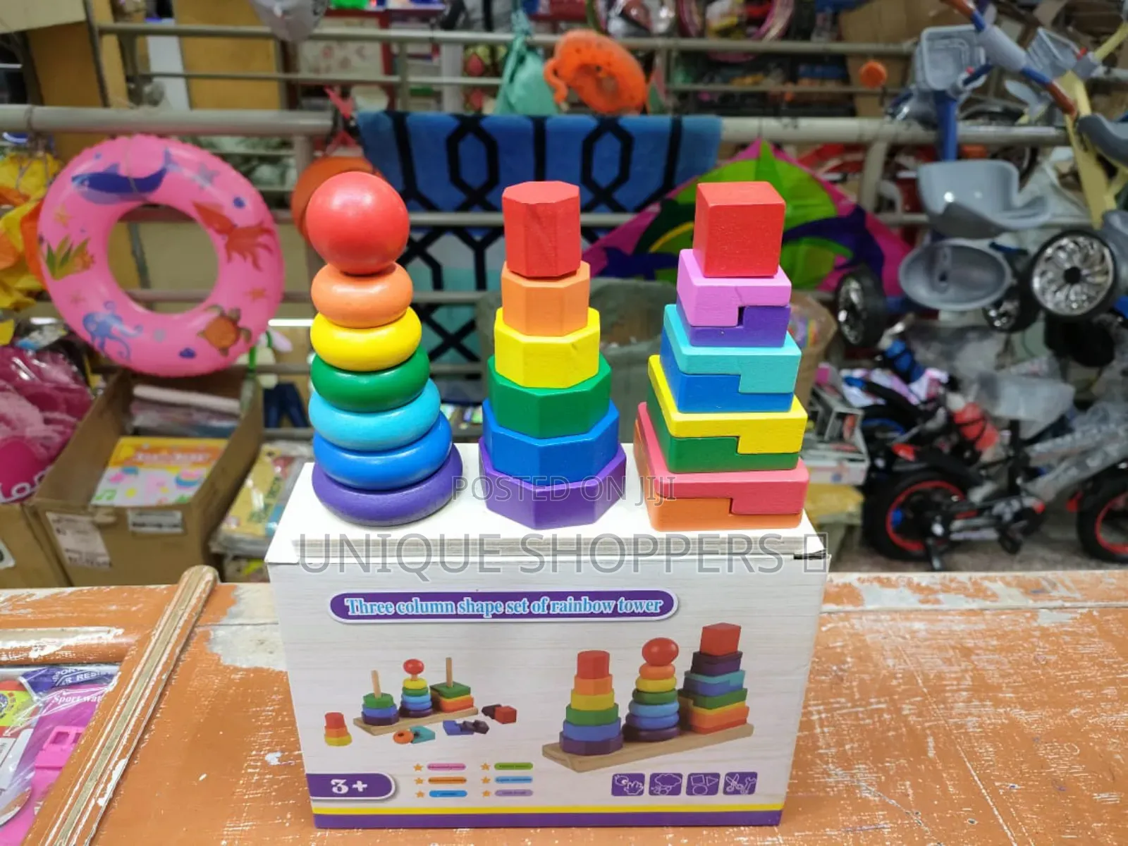 Three Column Shape Set of Rainbow Tower